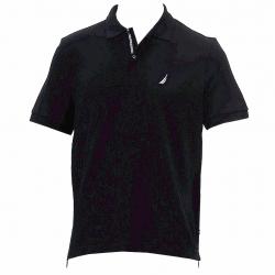 Nautica Men's Anchor Performance Deck Solid Short Sleeve Polo Shirt - Black - Large