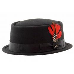 Scala Classico Men's Fashion Wool Felt Porkpie Hat - Black - Medium