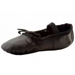 Dance Class Girl's Soft Leather Ballet Slip On Dancing Shoes - Black - 11   Little Kid