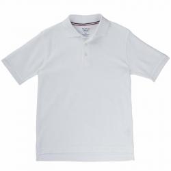 French Toast Boy's Short Sleeve Pique Polo Uniform Shirt - White - X Small
