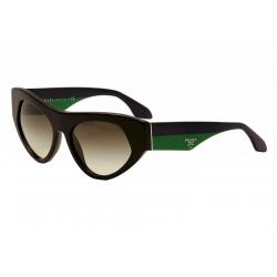 Prada Women's Voice SPR27Q SPR/27Q Fashion Sunglasses - Black Green/Grey Grad.  TFX0A7 - Lens 56 Bridge 18 Temple 140mm