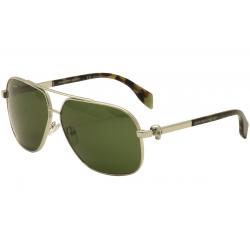 Alexander McQueen Women's AM 0019S 0019/S Fashion Pilot Sunglasses - Silver - Lens 63 Bridge 11 Temple 130mm