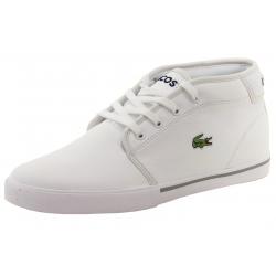 Lacoste Men's Ampthill Fashion Chukka Sneaker Shoes - White Pebbled Leather - 12 D(M) US