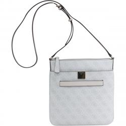 Guess Women's Christy Mini Top Zip Quattro G Jacquard Crossbody Handbag - Grey - 9.5H x 9.5W x 1D In