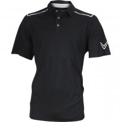 Callaway Men's Solid Blocked Polo Short Sleeve Shirt - Black - Classic Fit