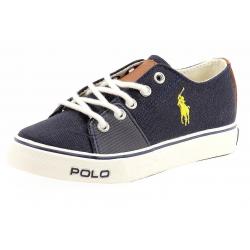 Polo Ralph Lauren Boy's Cantor Canvas Fashion Sneaker Shoes - Blue - 13 M US Little Kid