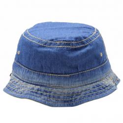 True Religion Men's Distressed Denim Reversible Bucket Hat - Blue - Small/Medium