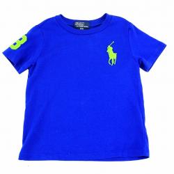 Polo Ralph Lauren Boy's Big Pony Cotton Crewneck T Shirt - Blue - Small   Youth