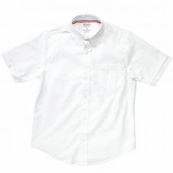 French Toast Boy's Short Sleeve Oxford Uniform Button Up Shirt - White - 18 Husky