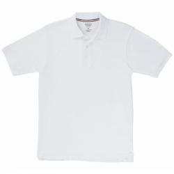 French Toast Boy's Short Sleeve Interlock Uniform Polo Shirt - White - X Large