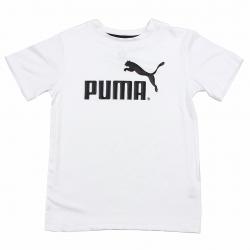Puma Boy's No. 1 Logo Short Sleeve Crew Neck Sport T Shirt - White - Small