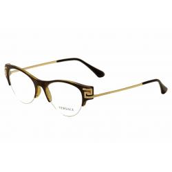 Versace Women's Eyeglasses VE 3226B 3226/B Half Rim Optical Frame - Brown - Lens 51 Bridge 18 Temple 140mm