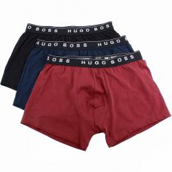 Hugo Boss Men's 3 Pc Boxer 3P US SP Cotton Boxer Trunk Underwear - Multi - Small