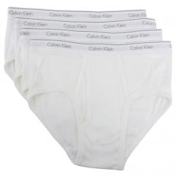 Calvin Klein Men's 4 Pc Classic Cotton Briefs Underwear - White - Small