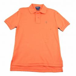 Polo Ralph Lauren Boy's Classic Cotton Short Sleeve Polo T Shirt - Orange - Small   Youth