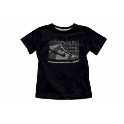 Nike Boy's Cotton Contrast Dots Sneaker Short Sleeve T Shirt - Black - 6