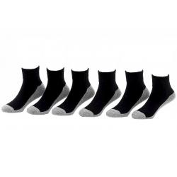 Jefferies Toddler/Little/Big Boy's 6 Pairs Seamless Quarter Cushion Socks - Black - 5 6.5 Fits Shoe 4 8.5 (Toddler)