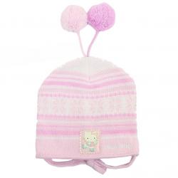 Hello Kitty Girl's Fleece Winter Hat & Mitten 2 pc Sz. 2T 4T - Pink - 2T 4T
