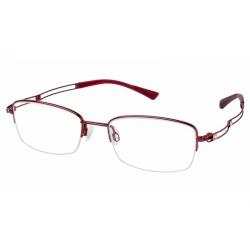 Charmant Line Art Women's Eyeglasses XL2062 XL/2062 Half Rim Optical Frame - Red - Lens 51 Bridge 18 Temple 135mm