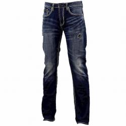Buffalo By David Bitton Men's Ash X Skinny Stretch Jeans - Indigo Sanded & Painted - 33W x 32L