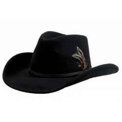 Henschel Men's U Shape Wool Outback Hat - Black - Large
