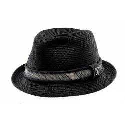 Stacy Adams Men's Pinch Front Fedora Hat - Black - Large