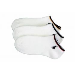 Polo Ralph Lauren Little Kid/Big Boy's 3 Pair Double Stripe Ankle Socks - White - 9 11 Fits Shoe 4Y 10Y Big Kid