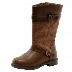 Nine West Girl's Casey Mid Calf Fashion Riding Boots Shoes - Brown - 13   Little Kid