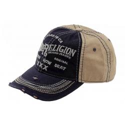 True Religion Men's Printed Adjustable Cotton Baseball Hat - Blue - Adjustable