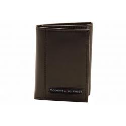 Tommy Hilfiger Men's Genuine Leather Tri Fold Wallet - Brown - 3.25 W x 4 H Inches