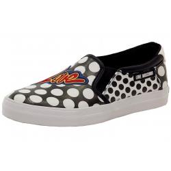 Love Moschino Women's Polka Dot Fashion Slip On Sneakers Shoes - Black - 39 EU/9 B(M) US