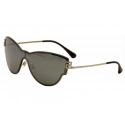 Versace Women's VE2172B VE/2172B Shield Sunglasses - Pale Gold/Black/Rhinestone/Grey   1252/6G - Lens 42 Temple 140mm