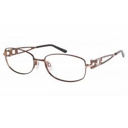Charmant Women's Eyeglasses TI12132 TI/12132 Titanium Full Rim Optical Frame - Brown - Lens 53 Bridge 16 Temple 135mm