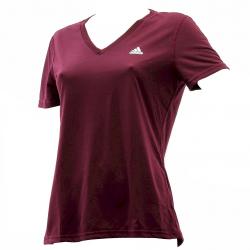 Adidas Women's Climalite Ultimate Tee Short Sleeve V Neck T Shirt - Red - X Small