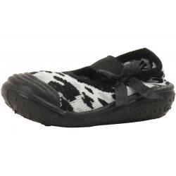 Skidders Girl's Skidproof Mary Jane Black Leopard Shoes XY4113 - Black - 6; Fits 18 Months