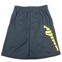Puma Boy's Contrast Logo Trim Athletic Gym Shorts - Grey - 4