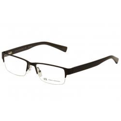 Armani Exchange Men's Eyeglasses AX1015 AX/1015 Half Rim Optical Frame - Black - Lens 52 Bridge 17 Temple 140mm
