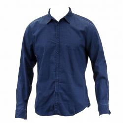 Calvin Klein Men's Crosshatch Blotch Long Sleeve Button Up Shirt - Blue - XX Large