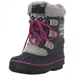 London Fog Little/Big Girl's Tottenham Water Resistant Snow Boots Shoes - Grey - 12 M US Little Kid