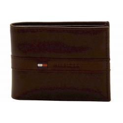 Tommy Hilfiger Men's Genuine Leather Two Tone Passcase Billfold Wallet - Brown