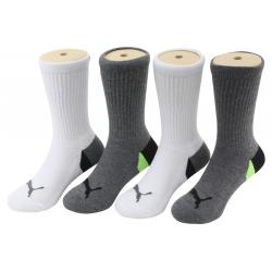Puma Little Kid/Big Boy's 4 Pairs Sport Crew Socks - Grey - 7 8.5 Fits Shoe 9 3.5
