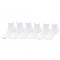 Jefferies Toddler/Little/Big Kid 6 Pairs Seamless Quarter Half Cushion Socks - White - 5 6.5 Fits Shoe 4 8.5 (Toddler)