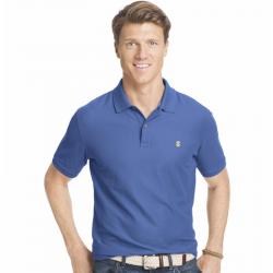 Izod Men's The Advantage Short Sleeve Polo Shirt - Blue - Large