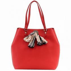 Love Moschino Women's Tote Handbag W/Scarf - Red