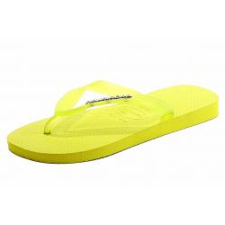 Havaianas Women's Top Logo Metallic Fashion Flip Flops Sandals Shoes - Yellow - 5/6