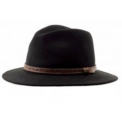 Scala Classico Men's Sierra Wool Water Repellent Safari Hat - Black - Large
