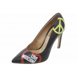 Love Moschino Women's Leather Stiletto Heels Shoes - Black - 9 B(M) US/39 M EU