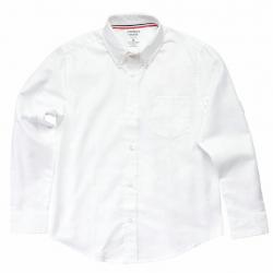 French Toast Boy's Long Sleeve Oxford Uniform Button Up Shirt - White - 16 Husky