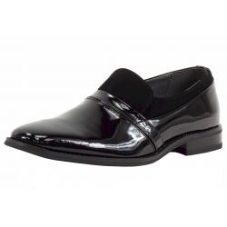 Giorgio Brutini Men's Luxore Patent Tuxedo Loafers Shoes - Black - 8.5 D(M) US