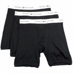 Tommy Hilfiger Men's 3 Pc Classic Cotton Boxer Brief Underwear - Black - Small